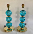 #7322-PCGG - Pair of Murano Lamps (Multiple Colors)