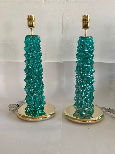 #7380-PCGG - Pair of Murano Lamps (2 Pair Available)