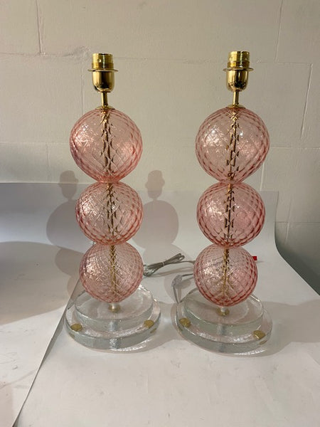 #7383-PAGG - Pair of Murano Lamps