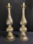 #7386-PANH - Pair of Murano Gold Bell Base Lamps