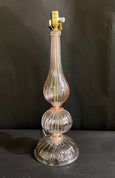 #7397-PANH - Pair of Murano Pink Round Base Lamps