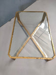 #7645-PAGG - Glass Top, Brass & Chrome Coffee Table