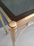 #7647-PAIG - Glass Top, Brass Console Table