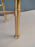 #7647-PAIG - Glass Top, Brass Console Table