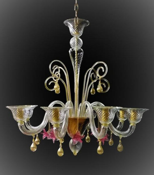 #5712 - Murano Chandelier (4 Sizes, Choice of Color)