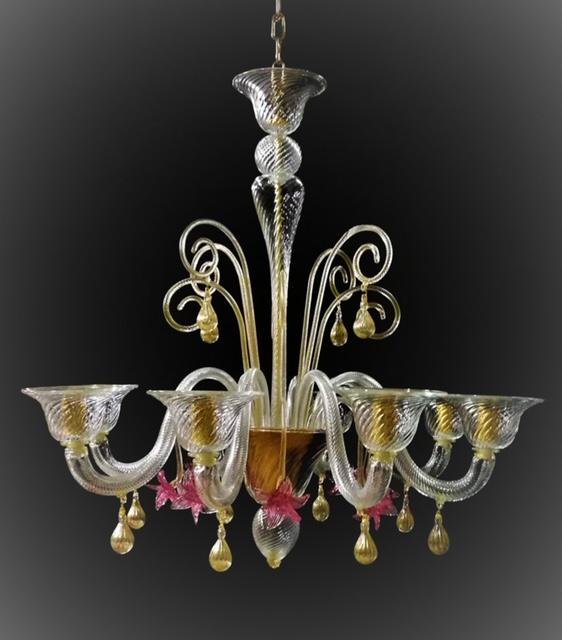 #5712 - Murano Chandelier (4 Sizes, Choice of Color)