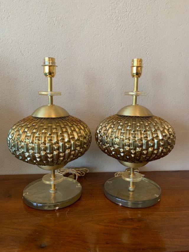 #5107-UIGG - Pair of Murano Lamps