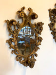 #6705-PIGG - Pair of Gilded Wood Wall Sconces, ca. 1920