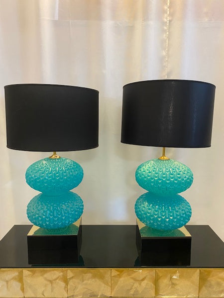 #5106-RUGG - Pair of Murano Lamps