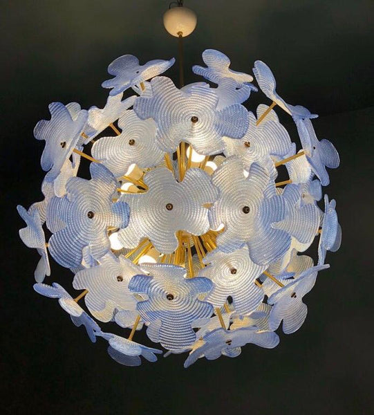 #5870 - Murano Chandelier (Available in 2 Sizes, White or Blue)