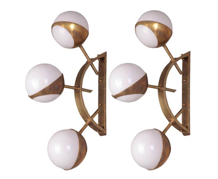 #6387-PNUG - Pair of Murano Sconces