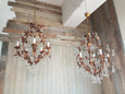 #6772-UIGG - Pair of Iron & Crystal Chandeliers