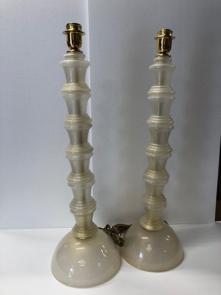 #6720-UIGG - Pair of Murano Lamps