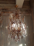 #6781-HAGG - Pair of Iron & Crystal Chandeliers