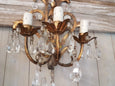 #6934-PAGG - Pair of Iron & Crystal Sconces